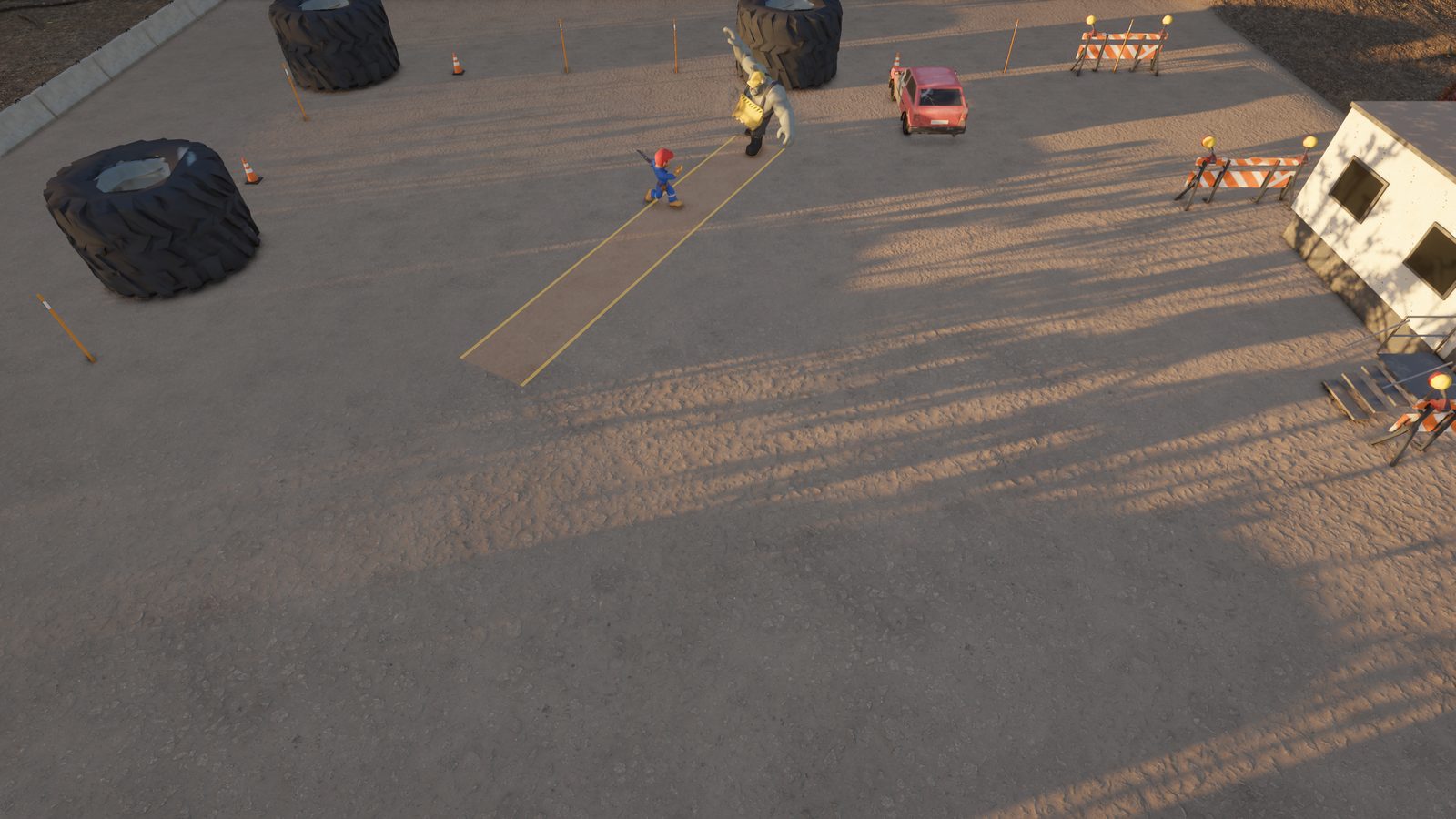 A top-down fight in the quarry yard